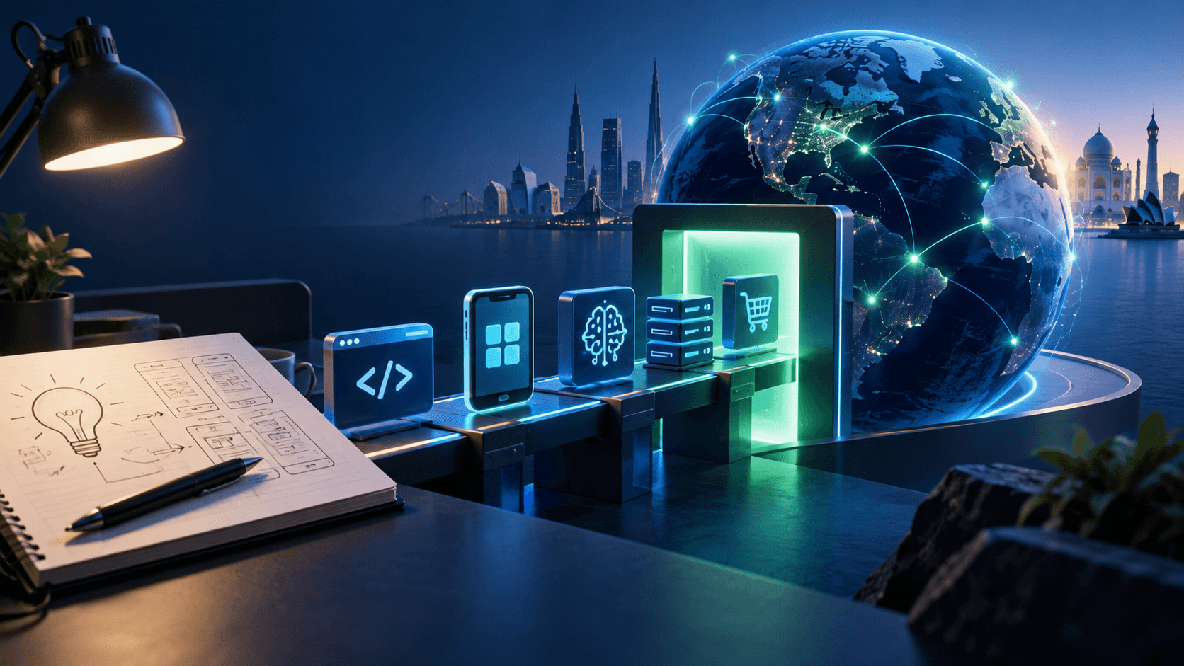 Conceptual illustration of Splicity Dynamics technology services